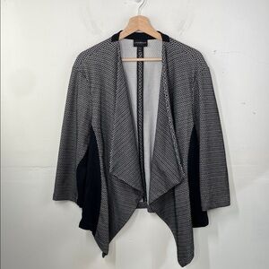 Lane Bryant women's black and white geometric print open-front blazer jacket 3X